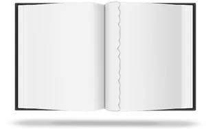 Torn Open Blank Book PNG Image