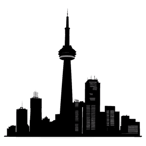 Toronto Skyline Silhouette PNG ron PNG image with transparent background
