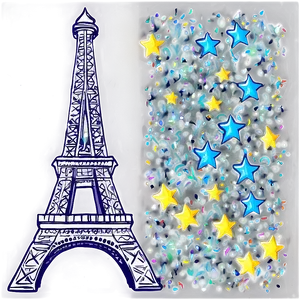 Torre Eiffel And Sparkling Stars Png 06262024 PNG Image