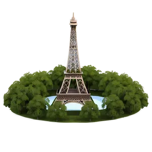 Torre Eiffel Surrounded By Greenery Png Asr32 PNG Image