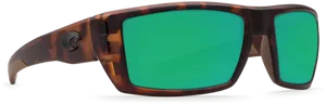 Tortoiseshell Sunglasses Green Lenses PNG Image