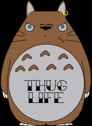 Totoro Thug Life Parody PNG image with transparent background