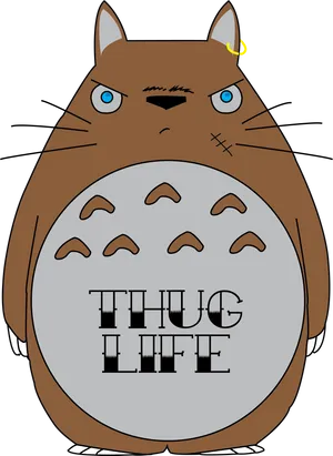 Totoro Thug Life Parody PNG Image