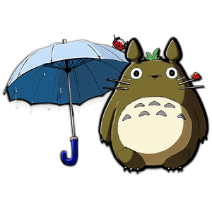 Totoro with Umbrella PNG qfx PNG image with transparent background