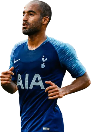 Tottenham Playerin Blue Jersey PNG Image