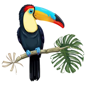 Toucan With Tropical Leaves Png 06112024 PNG Image