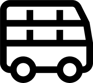 Tour Bus Icon Blackand White PNG image with transparent background