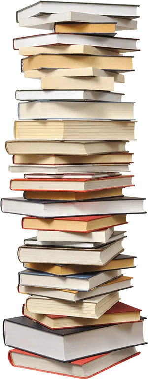 Towering Stackof Books PNG Image