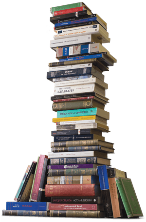 A Stack Of Great Books Library- - Stack Of Library Books, HD Png Download PNG