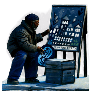 Town Street Artist PNG fqh55 PNG with transparent background