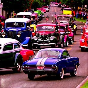 Town Vintage Car Parade Png Oih20 PNG Image