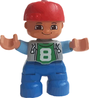 Toy Figure Smiling Red Hat PNG Image