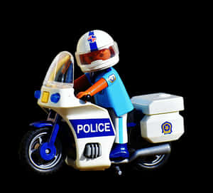 Toy Police Motorcycle Figure PNG with transparent background