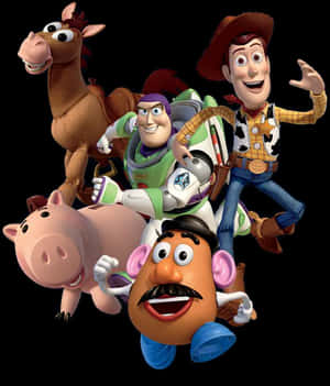 Toy Story Characters Group Pose PNG image with transparent background
