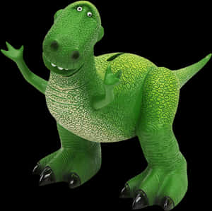 Toy Story Green Dinosaur Figure PNG image with transparent background