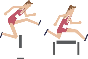 Track Hurdle Race Cartoon PNG Image