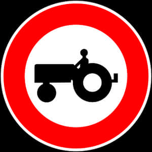 Tractor Sign Red Circle PNG image with transparent background