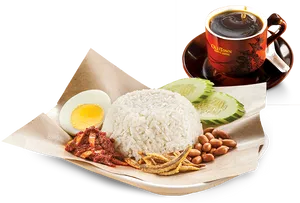 Traditional Asian Breakfastwith Coffee PNG Image