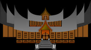 Traditional Asian Temple Illustration PNG image with transparent background