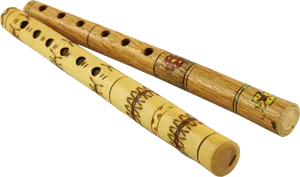 Traditional Bansuri Flutes PNG Image