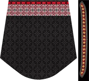 Traditional Black Lehenga Design PNG Image