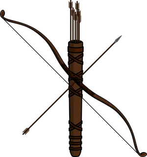 Traditional Bowand Arrow Illustration PNG Image