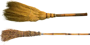 Traditional Brooms Comparison PNG Image