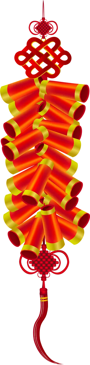 Traditional Chinese Firecracker Decoration PNG Image