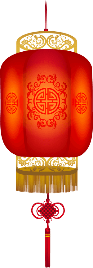 Traditional Chinese Red Lantern PNG image with transparent background