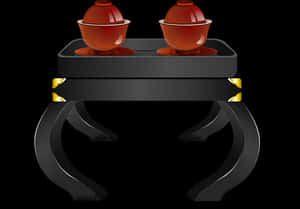 Traditional Chinese Tea Table Vector PNG image with transparent background