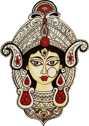 Traditional Durga Artwork PNG Image