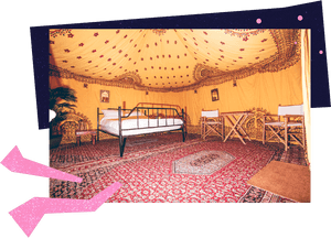 Traditional Festival Tent Interior PNG image with transparent background