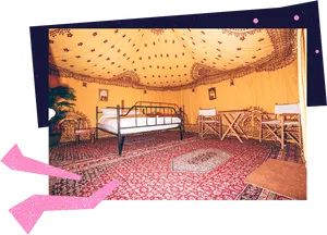 Traditional Festival Tent Interior PNG Image