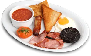 Traditional Full English Breakfast PNG Image