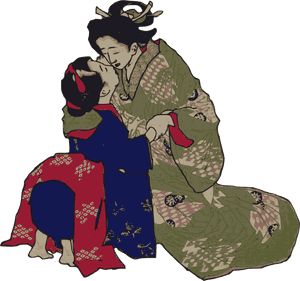 Traditional Geisha Artwork PNG image with transparent background
