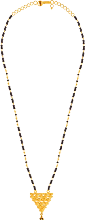 Traditional Gold Mangalsutra Design PNG Image