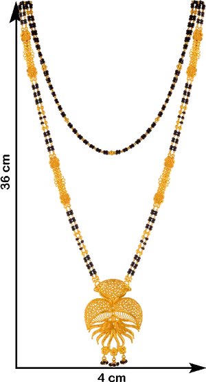 Traditional Gold Mangalsutra Design PNG Image