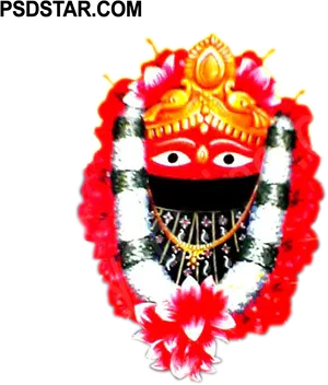 Traditional Hindu Goddess Mask PNG Image