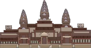 Traditional Hindu Temple Architecture Illustration PNG Image