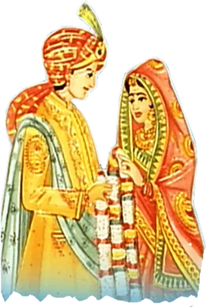 Traditional_ Hindu_ Wedding_ Ceremony_ Illustration PNG Image