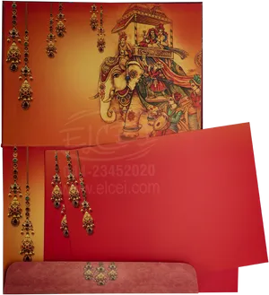 Traditional Hindu Wedding Invitation Card PNG Image