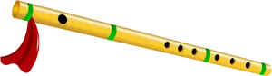 Traditional Indian Bansuri Flute PNG Image