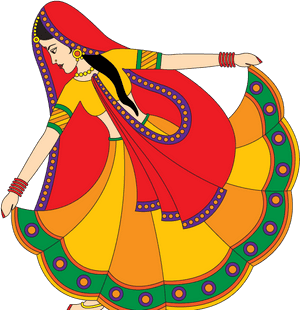 Indian Traditional Dancer Vector Attire Dress Folk - Indian Folk Dances Clipart, HD Png Download PNG image with transparent background