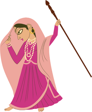 Traditional Indian Flute Player Illustration PNG image with transparent background