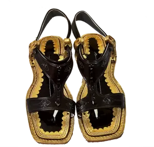 Traditional Indian Kolhapuri Chappals PNG Image