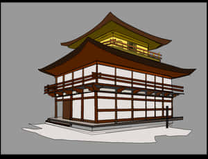 Traditional Japanese Architecture Illustration PNG image with transparent background