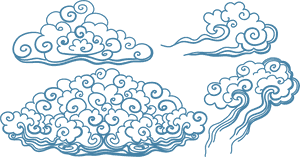 Blue Tattoo Art Vector Clouds Irezumi Japan Clipart - Japanese Art Clouds, HD Png Download PNG image with transparent background