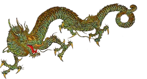 Traditional Japanese Dragon Artwork PNG Image