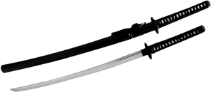 Traditional Japanese Katana Sword PNG