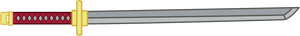 Traditional Japanese Katana Sword PNG